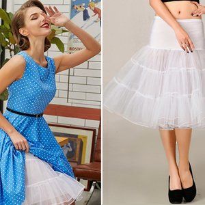 Crinoline 3-Tiered Layered Tulle Slip Skirt Petticoat